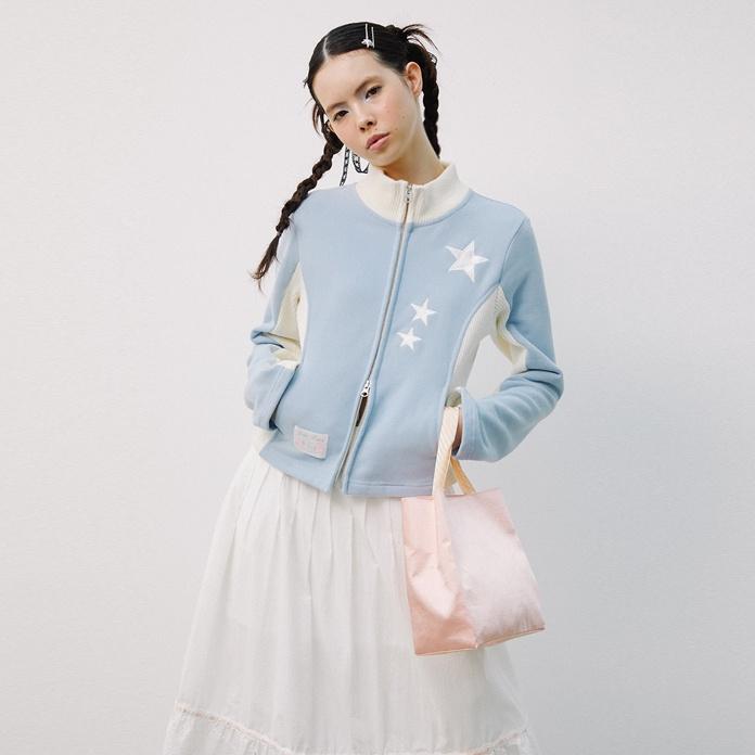 Bonnie applique zip up (Baby blue)
