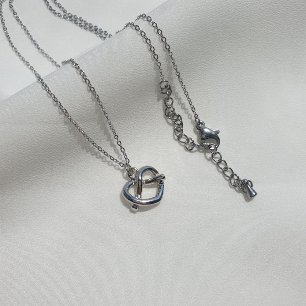 하트 프레첼 데일리 써지컬 스틸 우정 목걸이 학생 목걸이