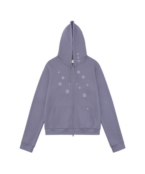 TCM dot hooded zip-up (purple)