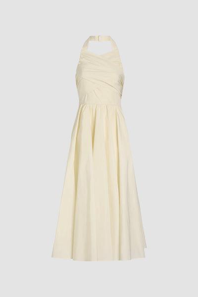 재생 파유 홀터넥 맥시 드레스 - Ivory - 34