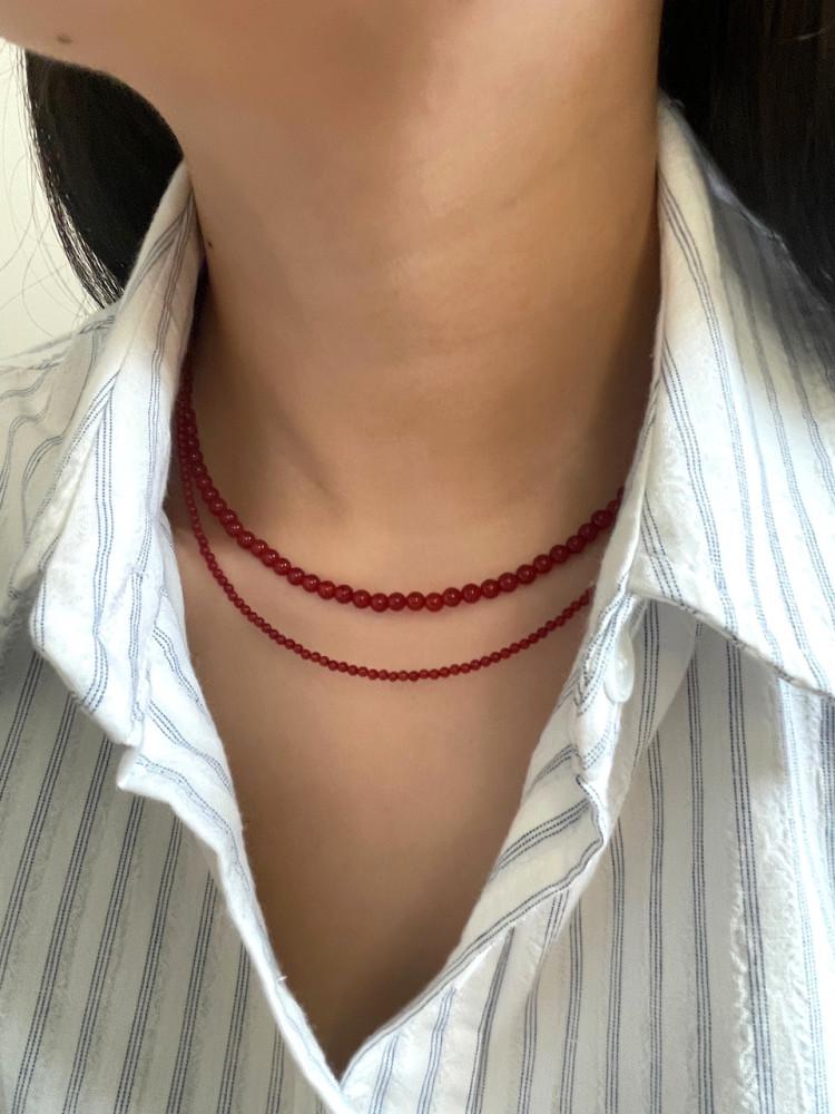 [모노로그] 천연석 자만옥 심플 써지컬 목걸이