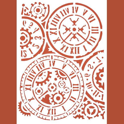 스텐실 도안-톱니바퀴 시계 E-01-039