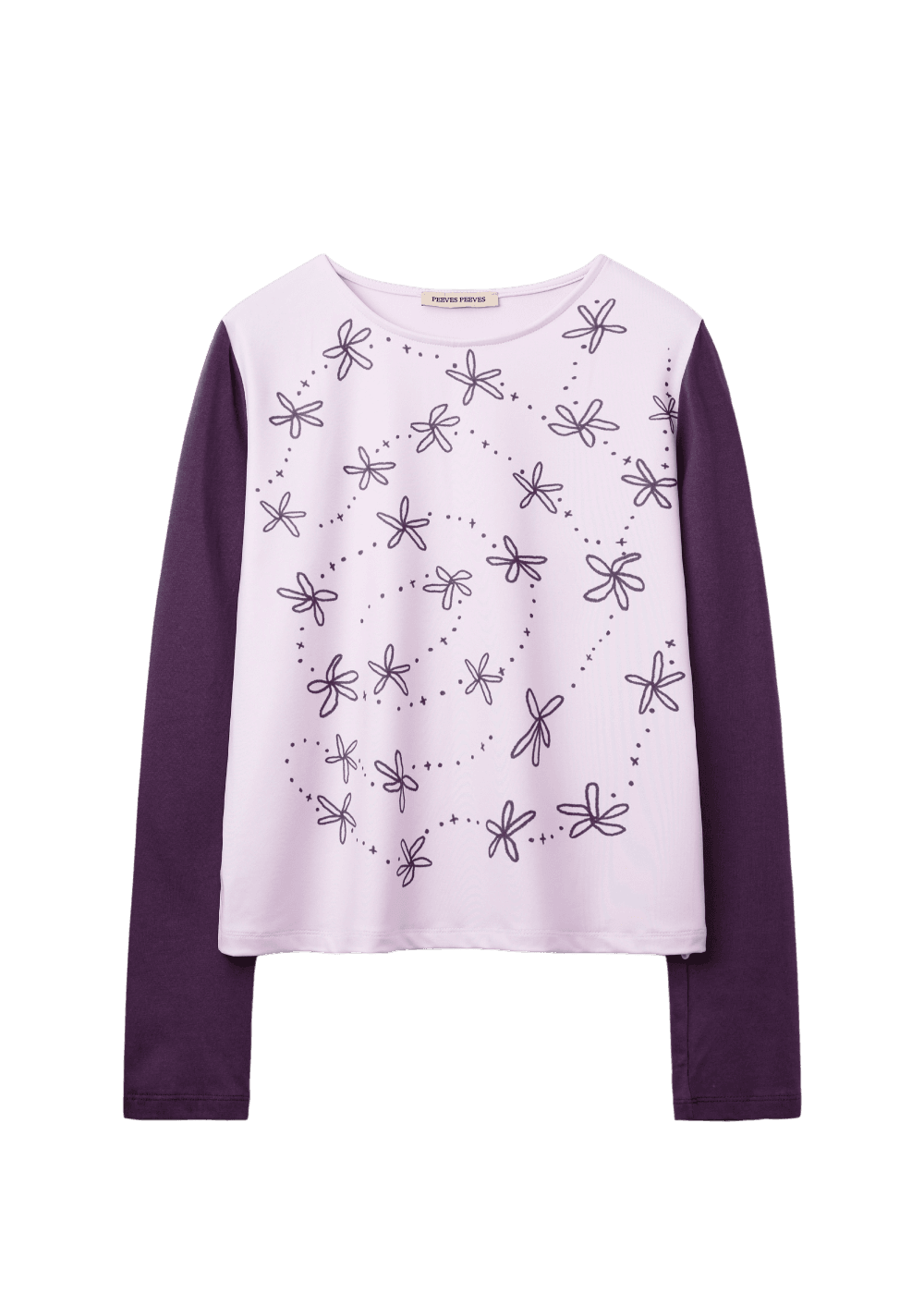 Handwriting Flower Long Sleeve Top / Pink