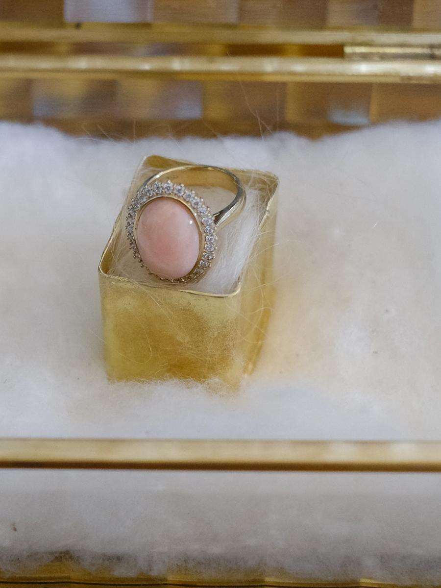Petite moment ring(Pink opal)