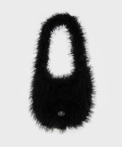 RC PLUSH FUAX FUR BAG BLACK