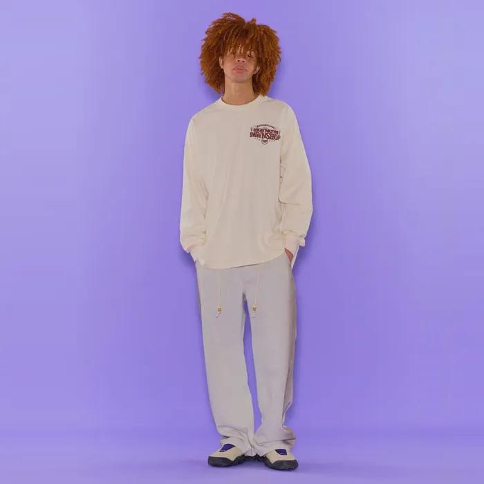 Graphic Point Long Sleeve TShirt  Ivory (MS4341A200)