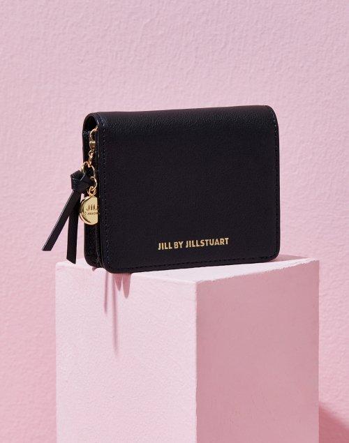 [BONNIE] 블랙 로고프린트 소가죽 반지갑 JLWA2F600BK