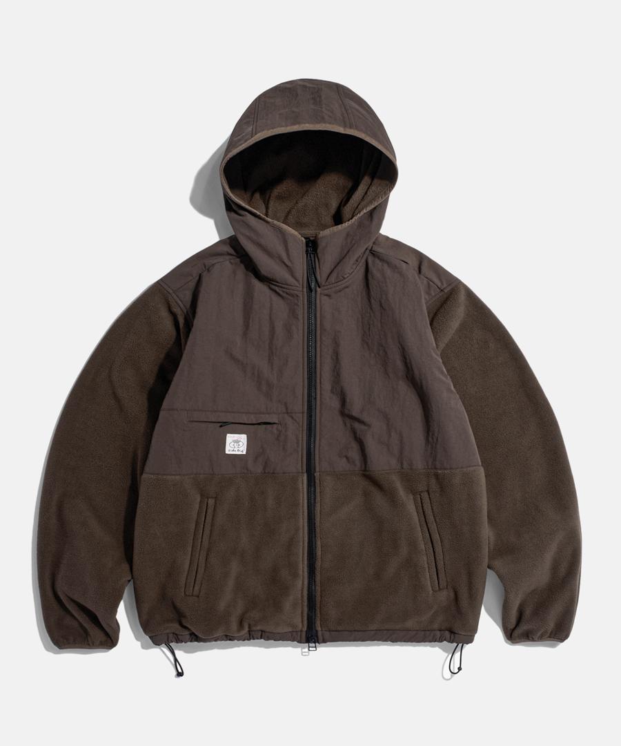 Fleece Zip Hoodie Brown