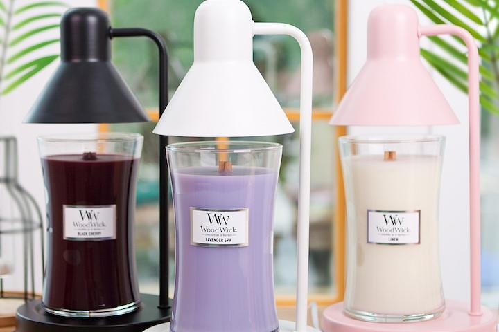 모노(MONO) 캔들워머+우드윅캔들 라지자+전구2개 세트(빛조절/타이머/높낮이조절/리모콘)