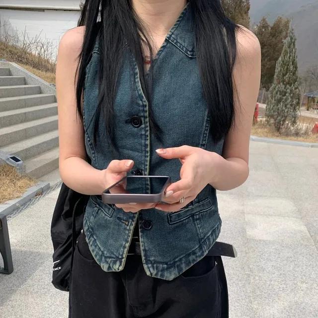 제스티 데님 나시 베스트 y2k 빈티지 긱시크 조끼