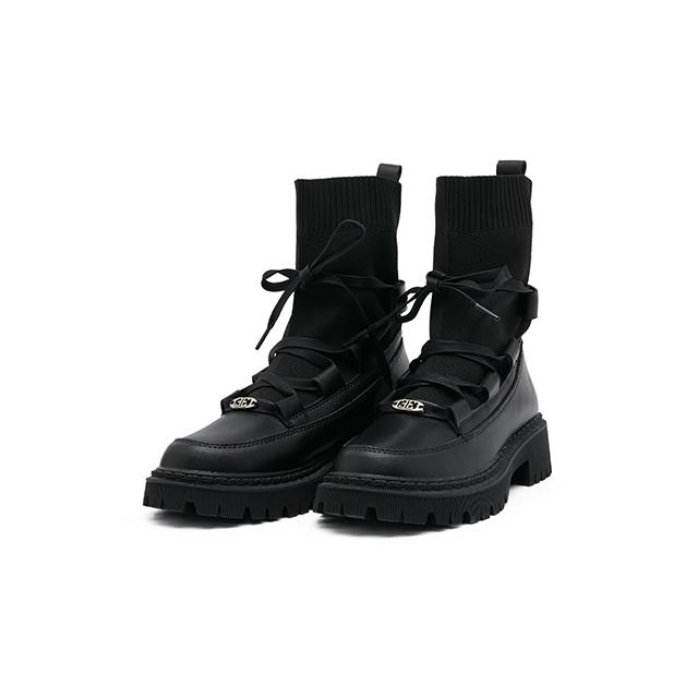 레이스업 니트 패치 앵클부츠 EN4AS967