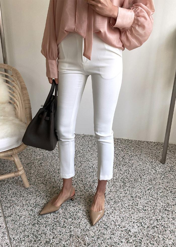 스판 9부슬랙스 - [아이보리 크림 회베이지 블랙 / 26-29]