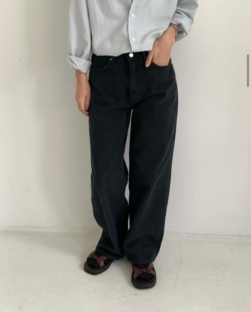 오브젝트 다잉 데님 팬츠 코튼 일자 워싱 청바지