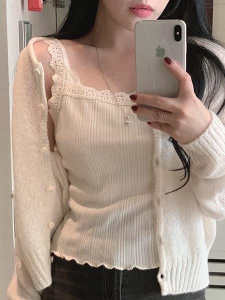 어베러데이 로망 레이스 슬리브리스 나시 - 2C