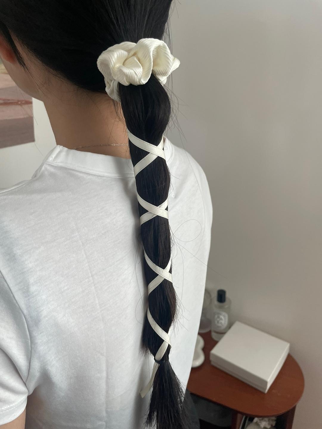 [당일] 발레코어 롱 리본 미니 헤어 스크런치 슈슈 머리 곱창 머리끈 헤어끈 고무줄