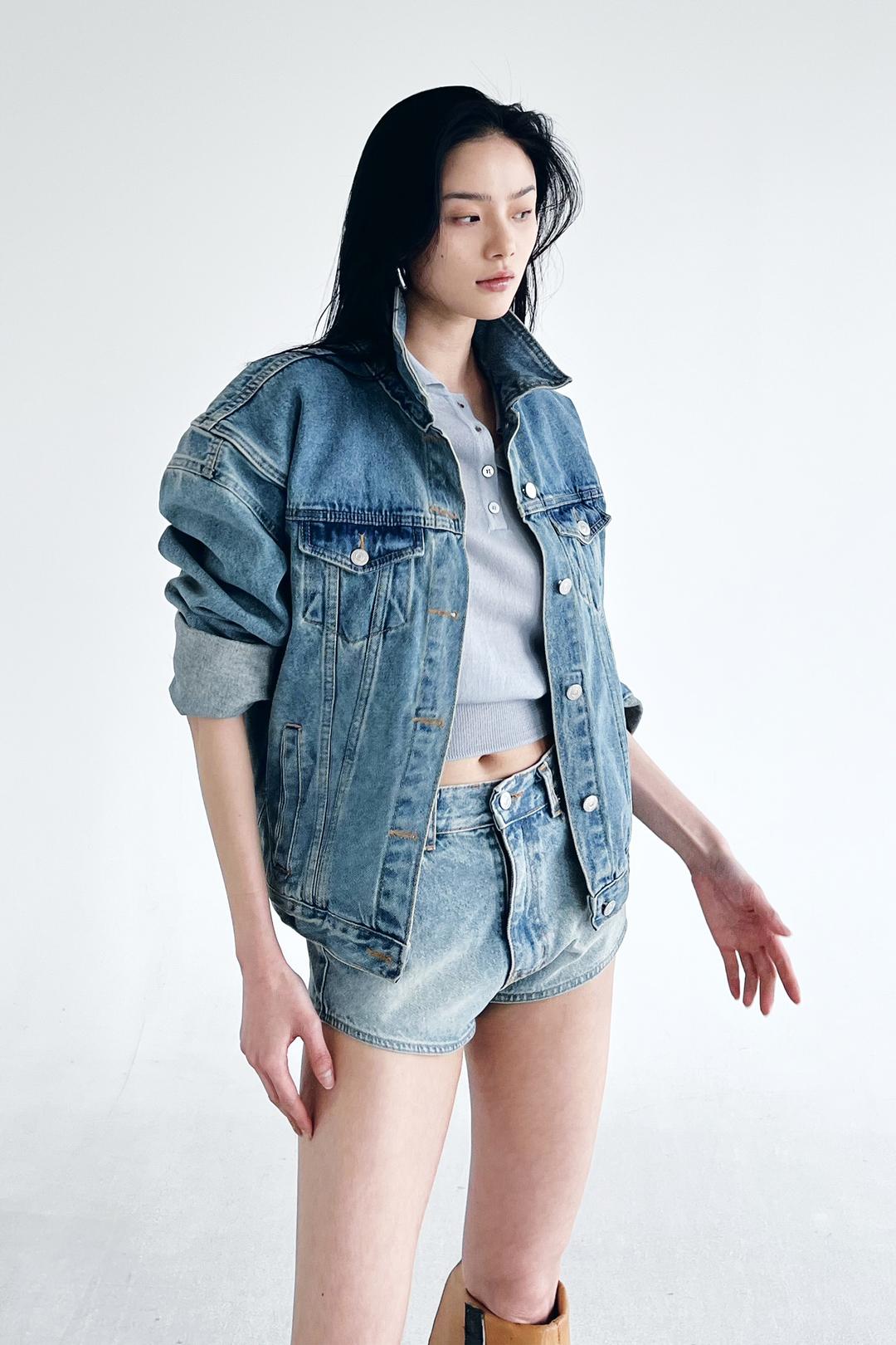 Shoulder Denim Jacket
