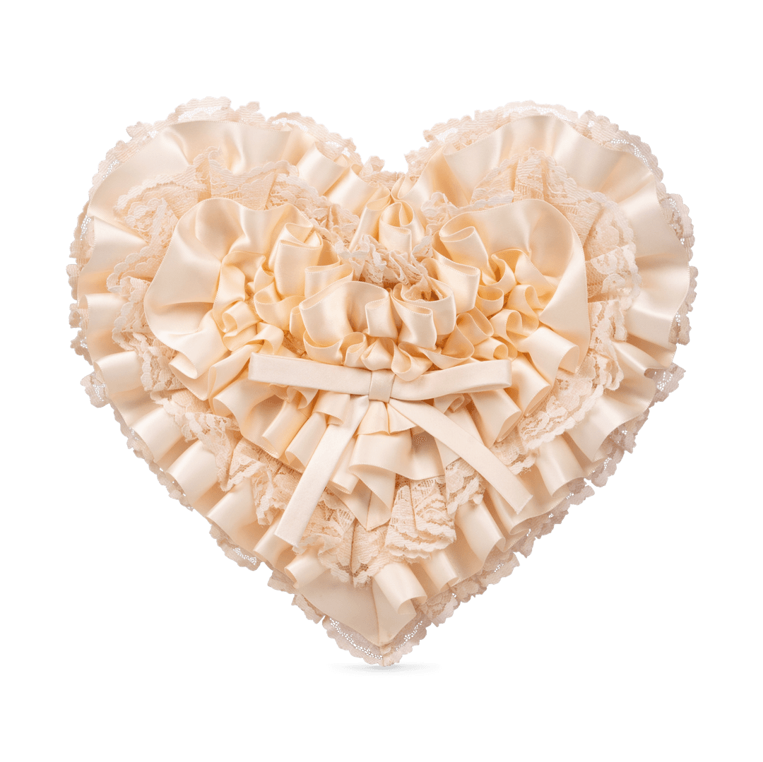 BOW HEART CLUTCH BAG -  BEIGE - ONE SIZE