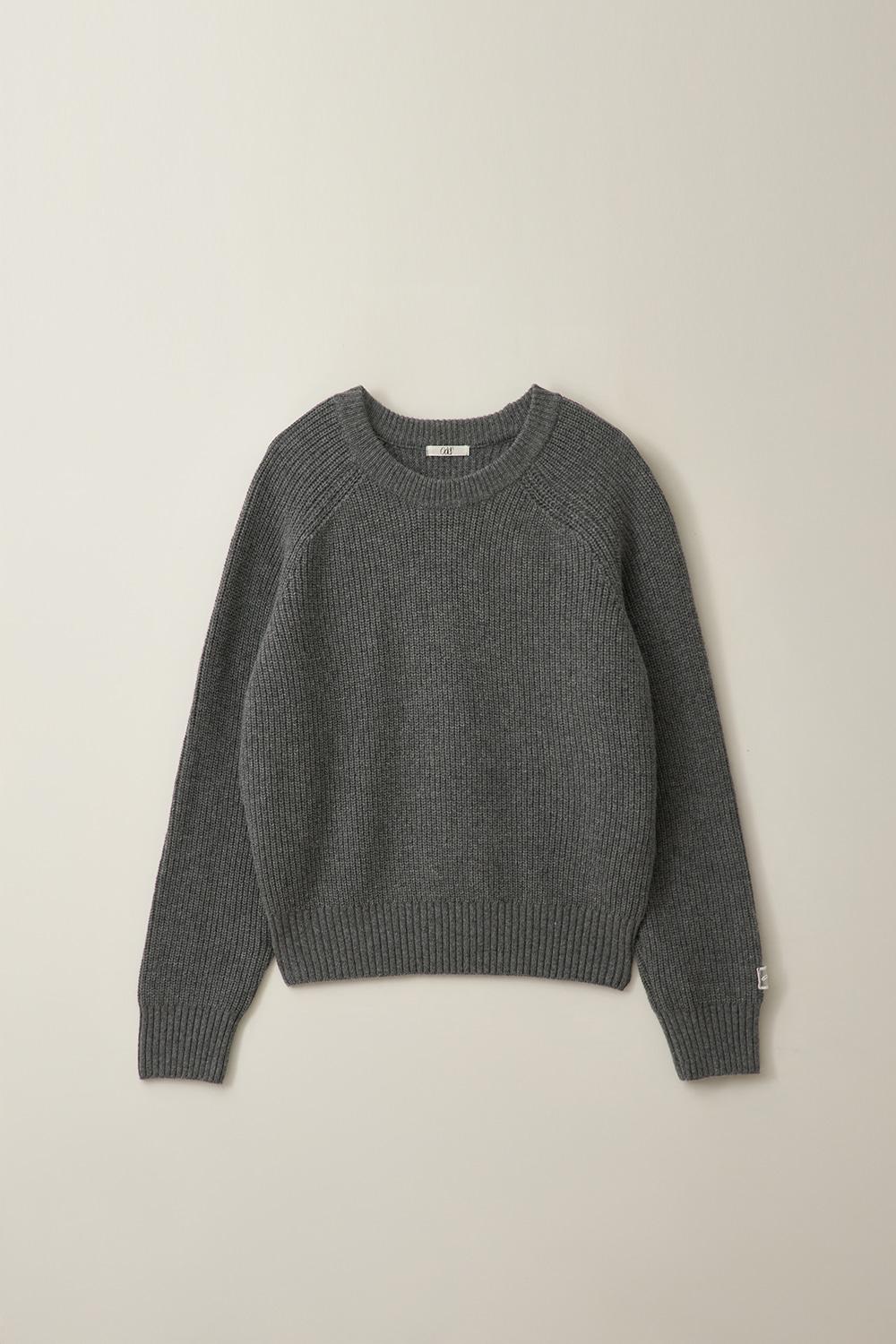 레이스 울알파카 풀오버-그레이