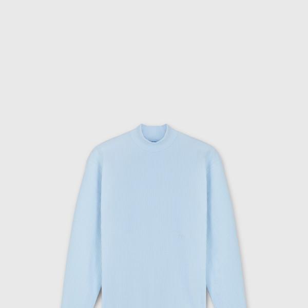 INSIGNIA RIB MOCK NECK TOP CELESTE