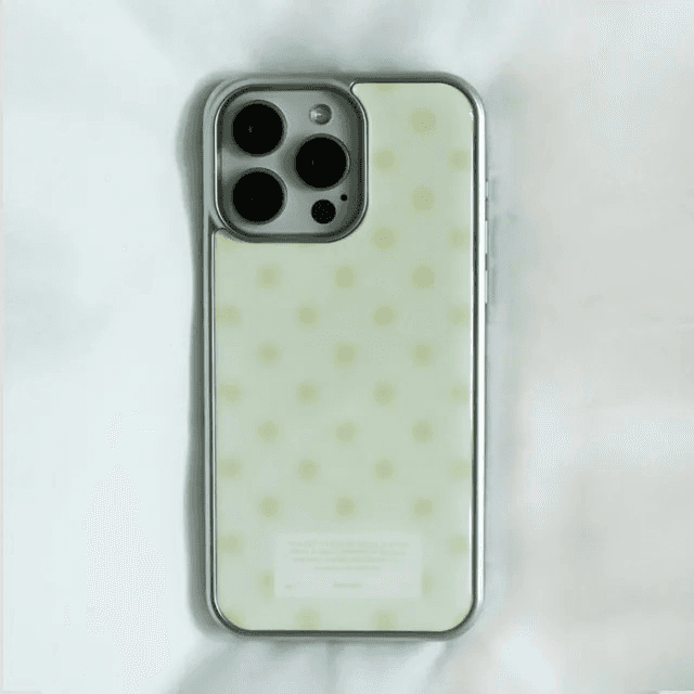 유스스피릿 도트 땡땡이 틴트 옐로우 실버 에폭시 범퍼케이스