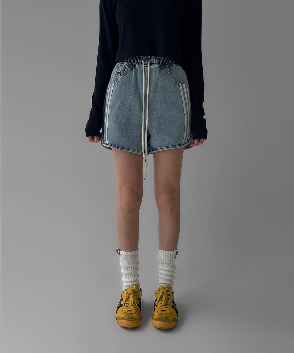 노멀 트랙 숏 데님 팬츠