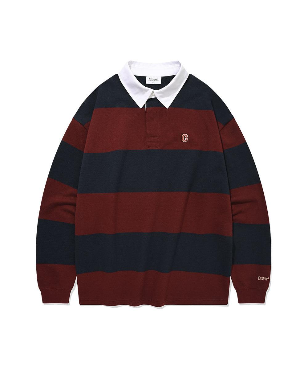 스몰 C 로고 럭비 맨투맨 딥 레드