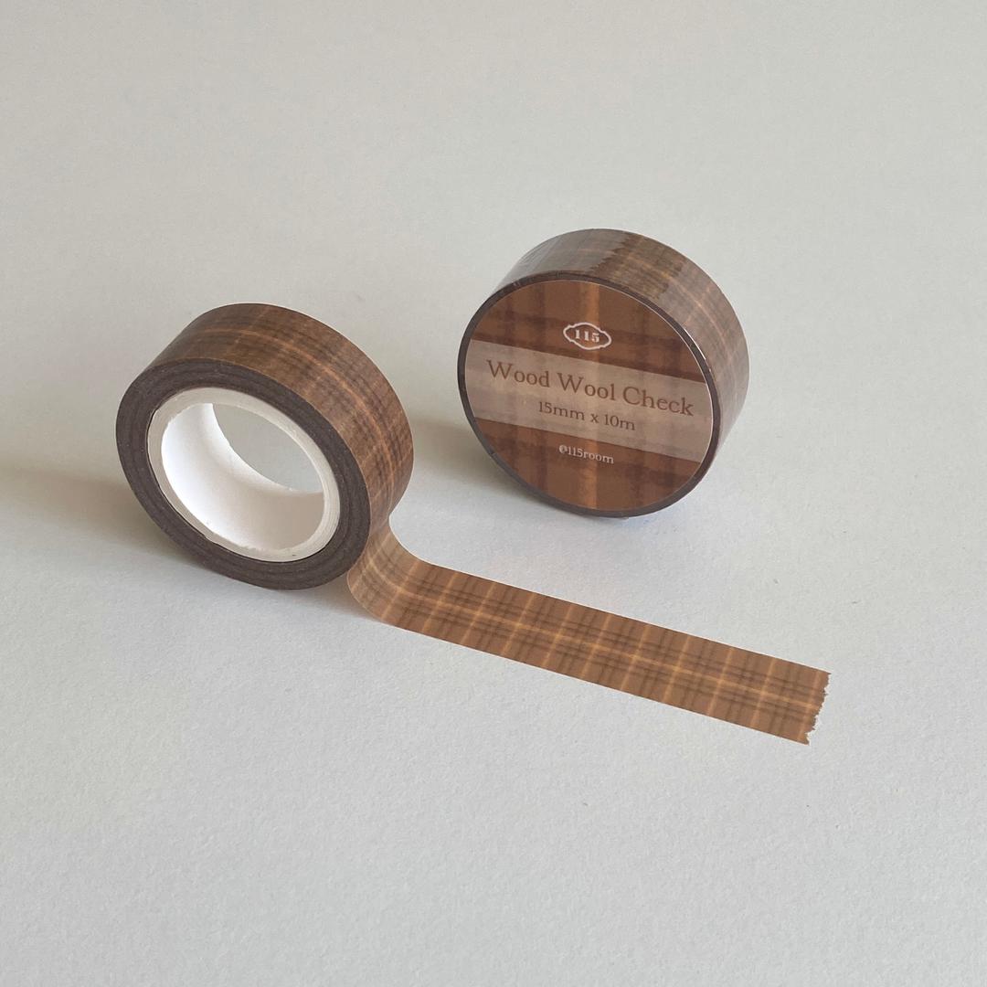 [115룸] Wood wool check 마스킹테이프