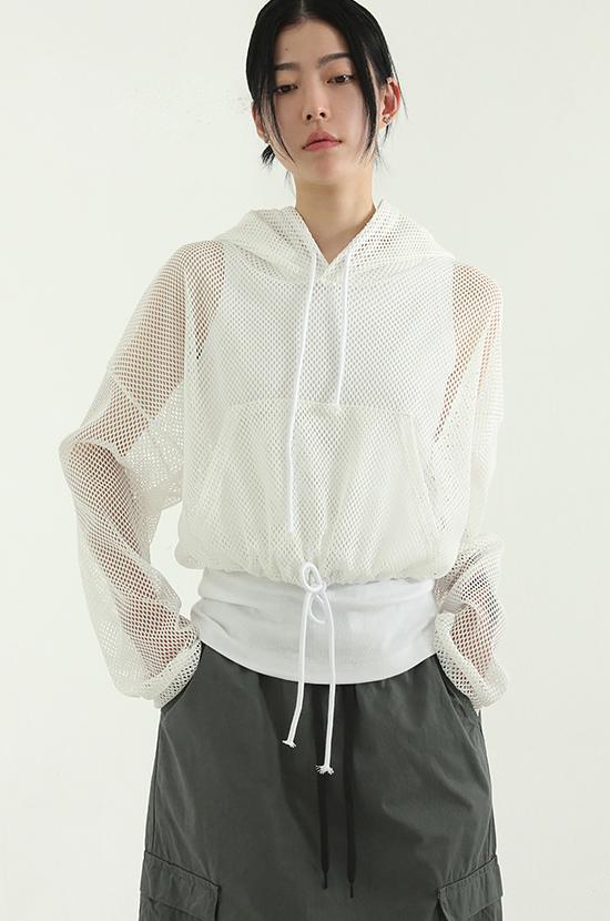 mesh cropped hoody