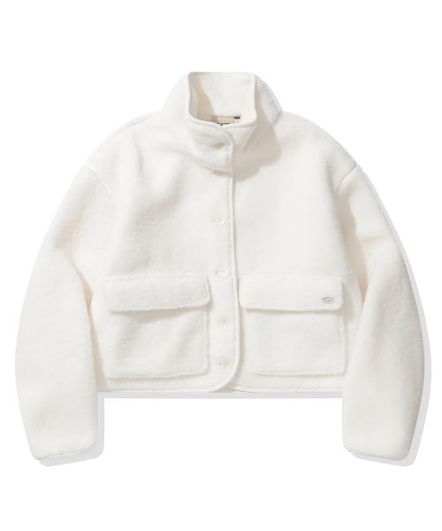 (우먼) 플리스 버튼 자켓_아이보리