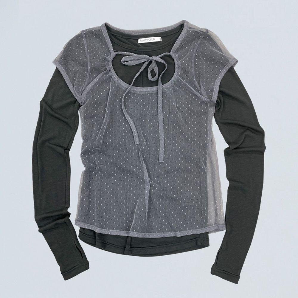 3-WAY DOT LAYERED LONG SLEEVE (GRAY)_F24ZB071