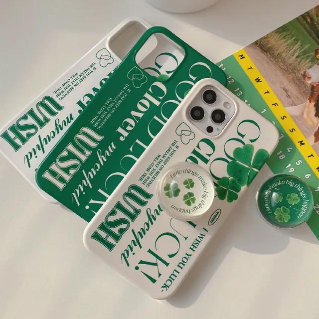 [전기종 커스텀] 행운의 네잎클로버 폰케이스 세트 스마트톡 아이폰 갤럭시 폰케이스 카드수납 포켓 범퍼 젤하드 클리어 하드 에폭시
