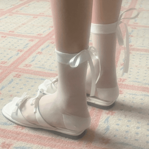 시스루리본니삭스 socks