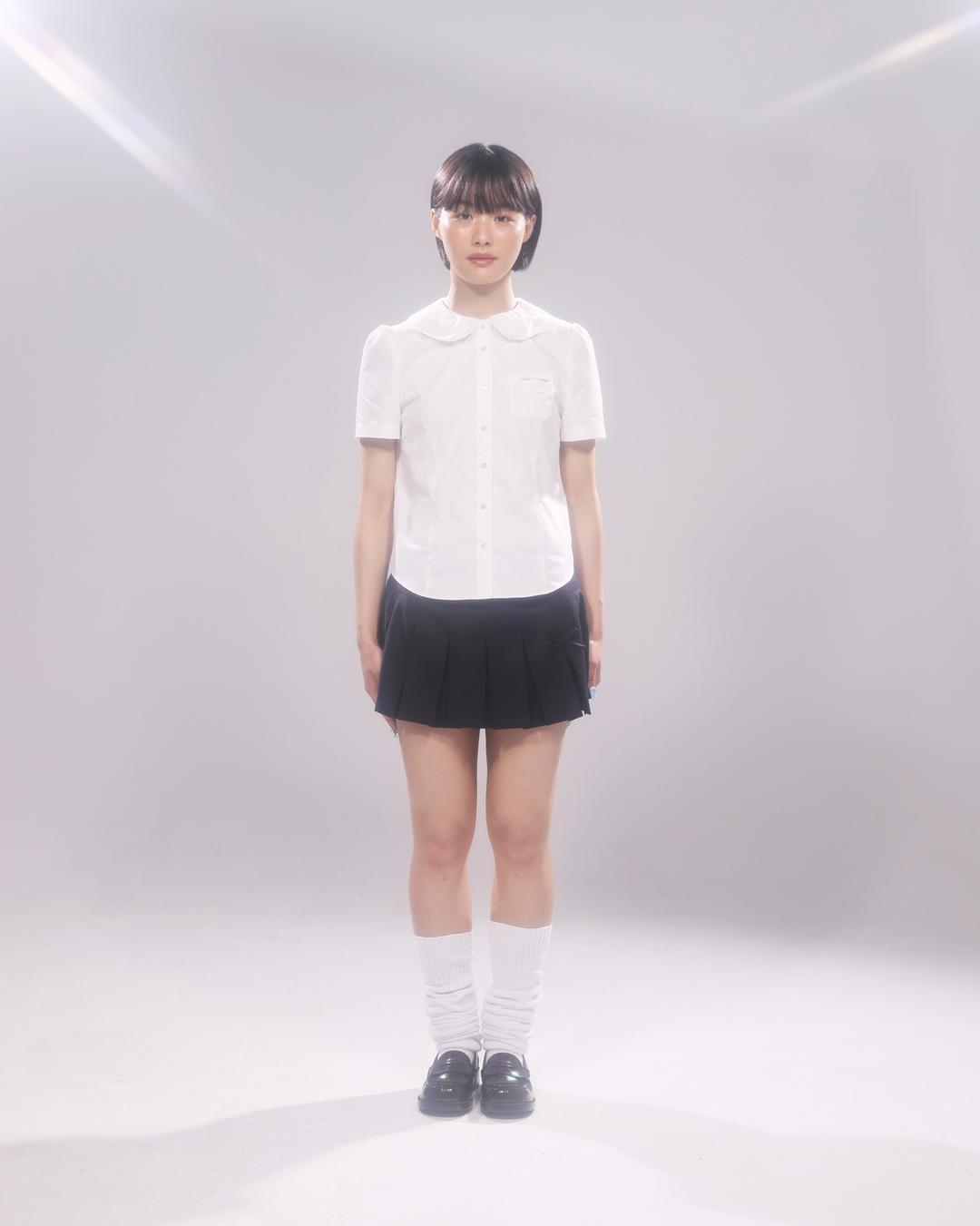 Slit Pleats Skirt (Navy)