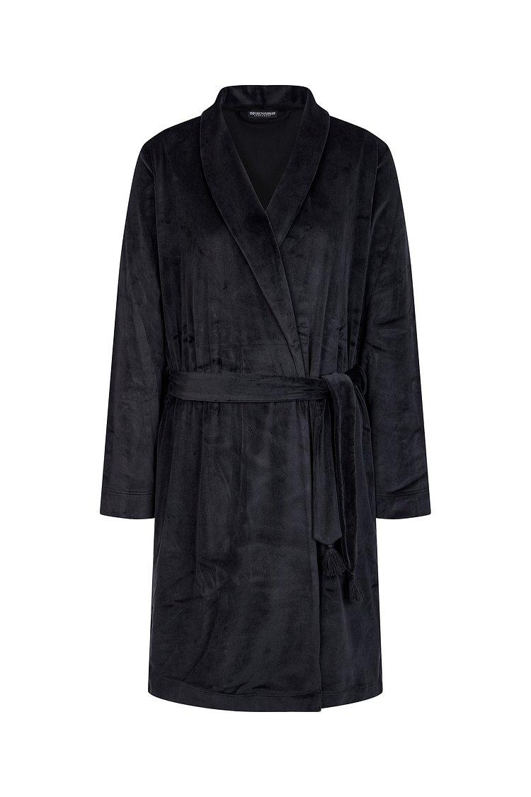 여성 숄 카라 벨루어 랩 가운