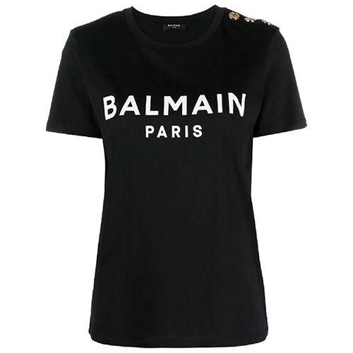 AF1EF005 골드버튼 여성 반팔티셔츠(블랙)