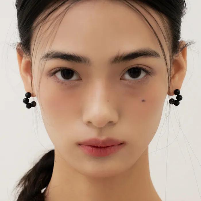 black ball ring earrings