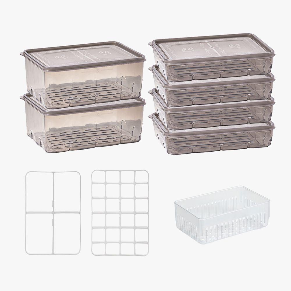 땡스소윤 냉동실 전용 밀폐용기 밀프랩 세트 (9P) 그레이