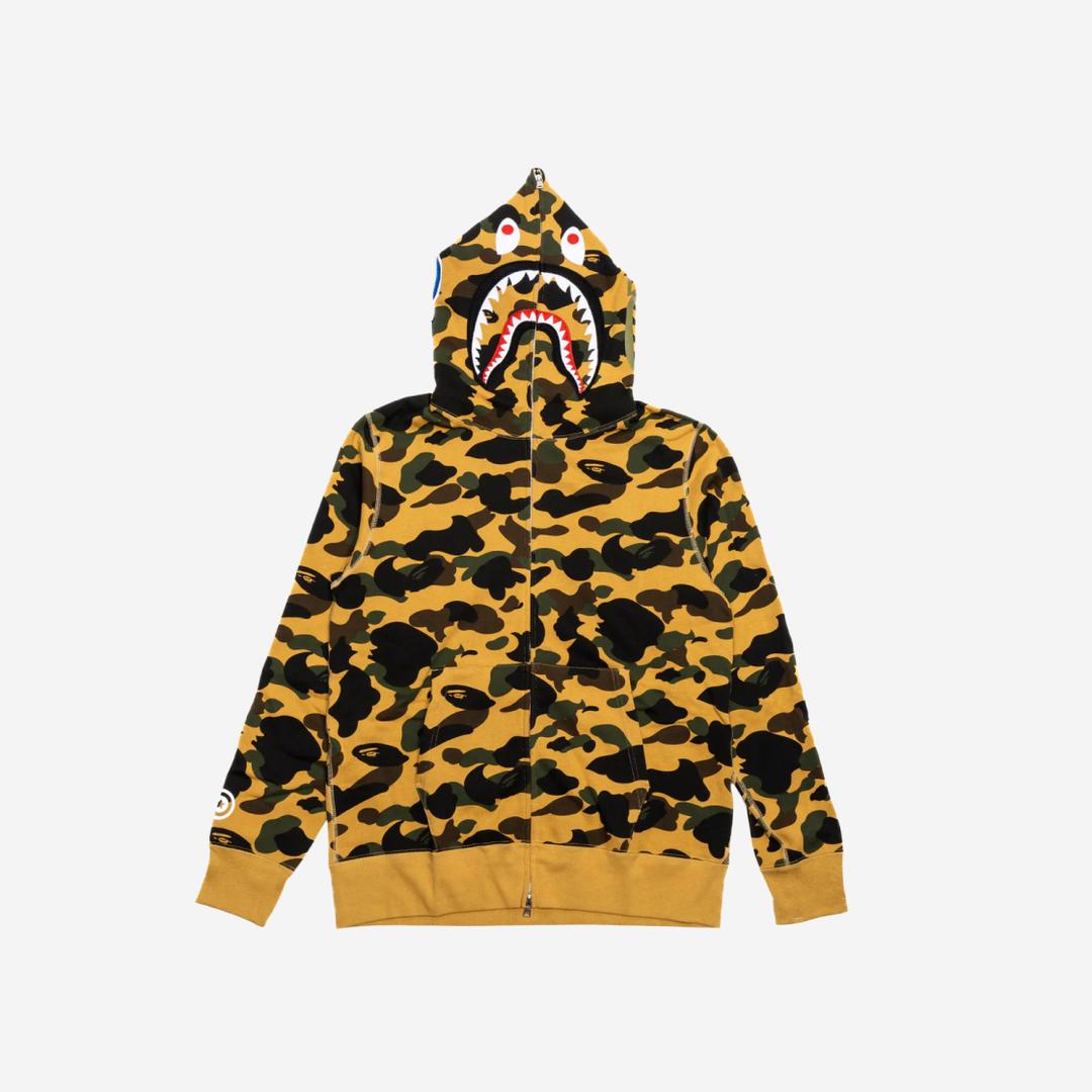 BAPE 1st Camo Shark Full Zip Hoodie Yellow