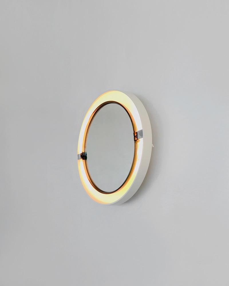 70s 알리버트(Allibert) 원형 전등 거울