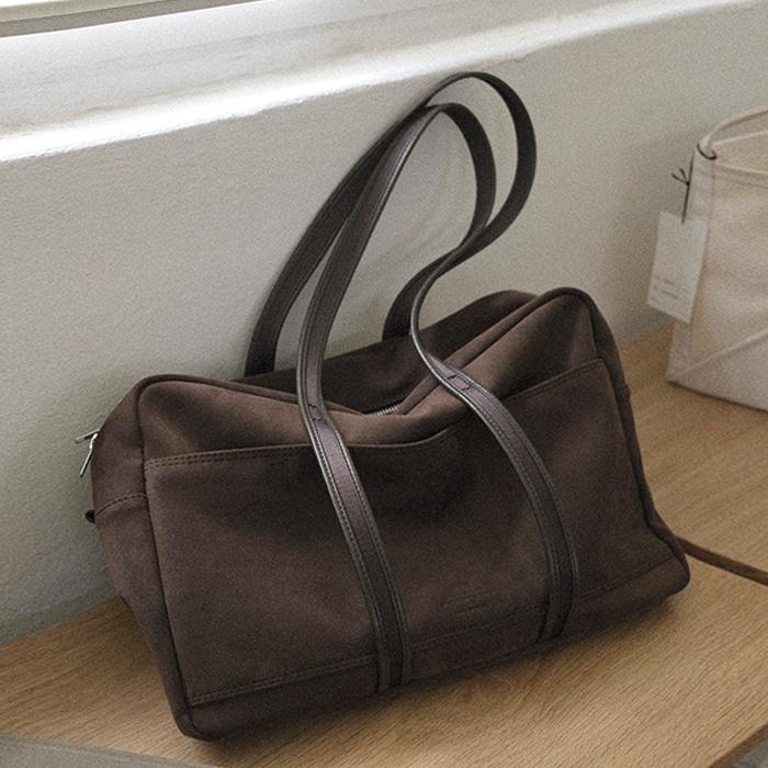 [노이에] SUEDE BOSTON BAG_brown_M