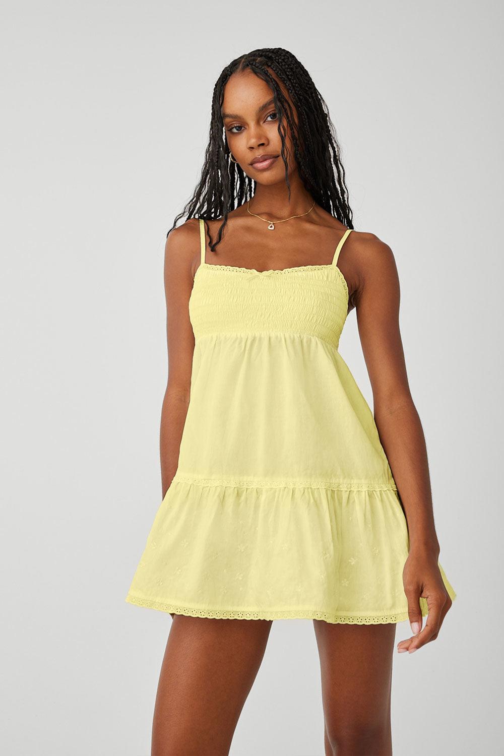 Baby Embroidered Mini Dress - Honey Butter - Honey Butter / XS