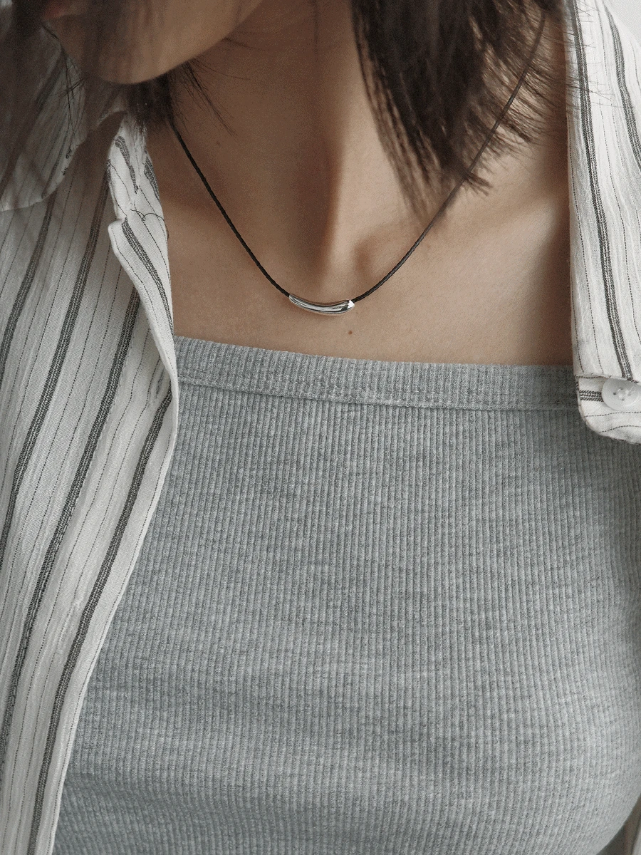 (silver92.5)커브바목걸이