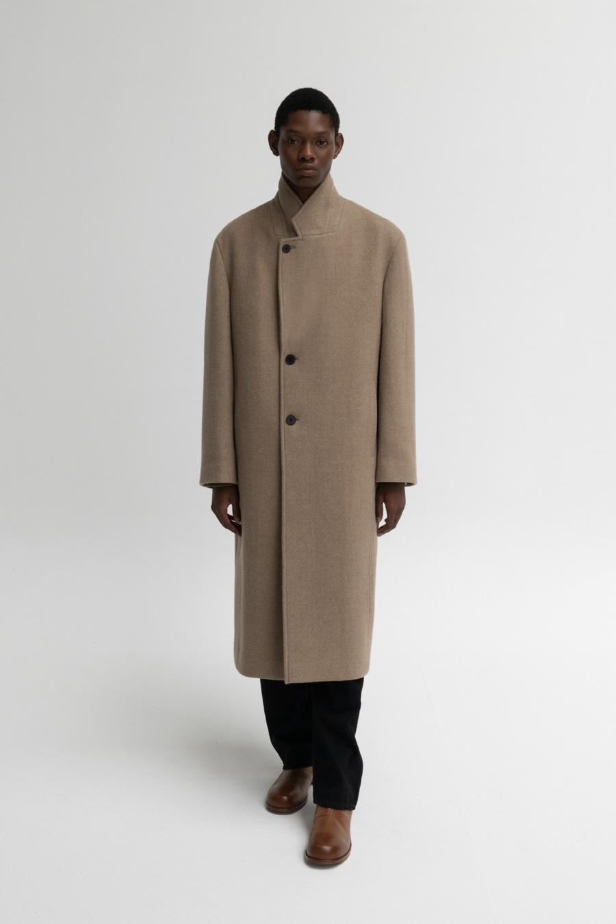 알파카 스티치 라인 코트 GREY BEIGE