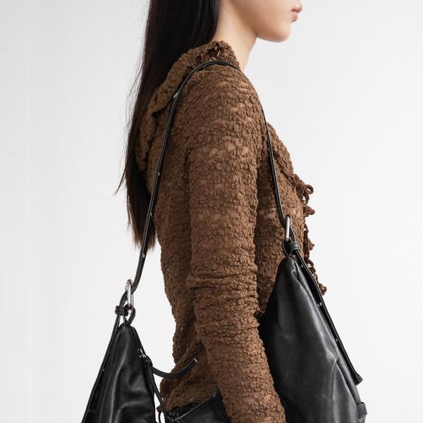 976 Vintage Buckle Shoulder Bag (Charcoal)