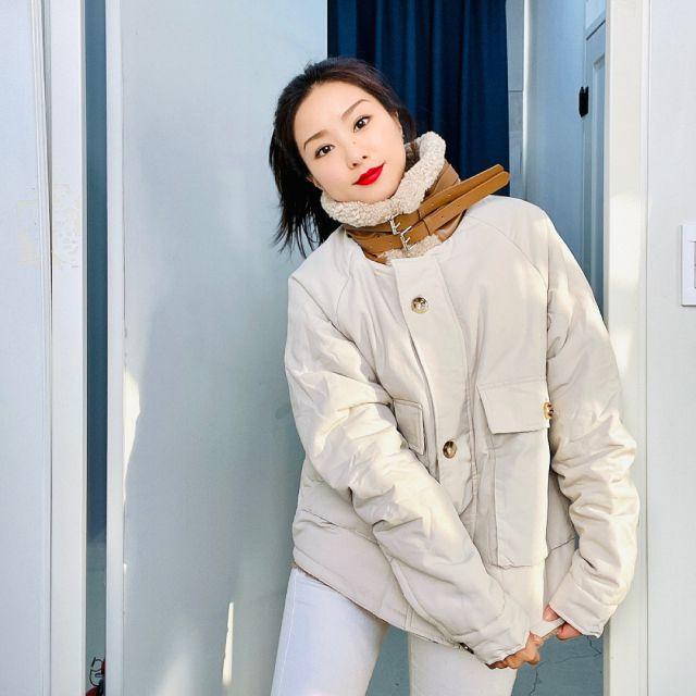 [가성비짱숏무스탕] 양털 배색 숏패딩 퍼 무스탕 숏점퍼 숏코트