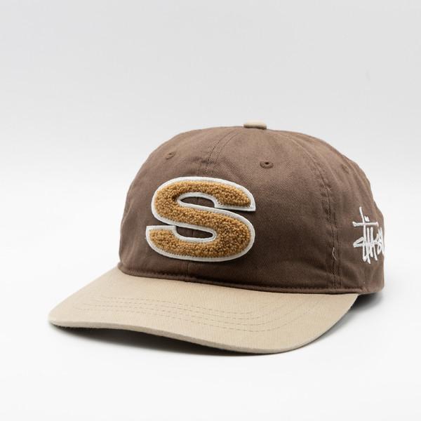STUSSY S LOGO TWO TONE HAT BROWN