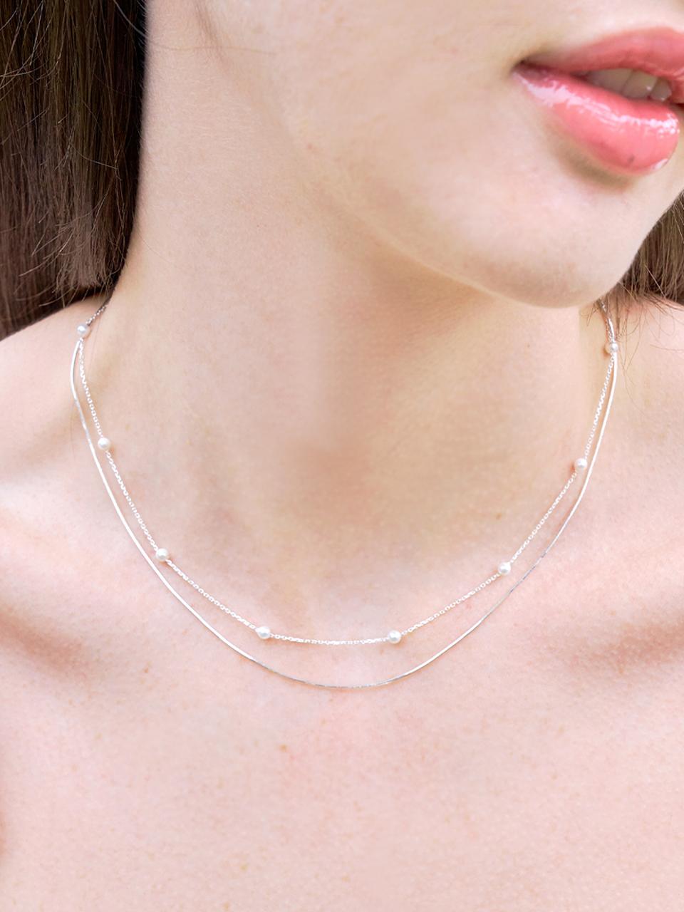 [셀럽 착용] romance pearl layered necklace