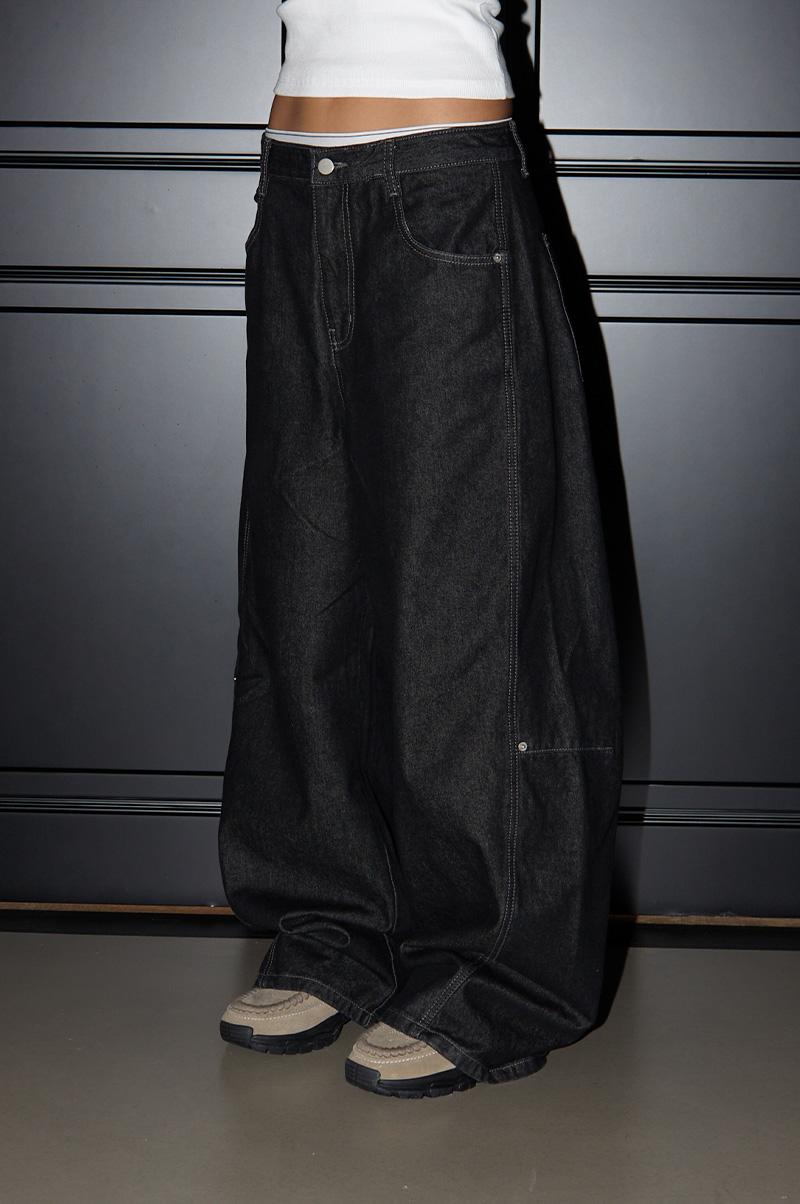 ASHLEY PINNED MEGA WIDE DENIM
