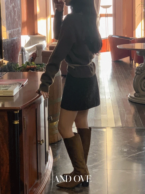 [속바지O] 에그 호피 미니 스커트