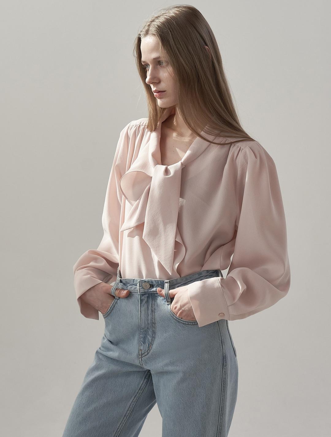 마르 타이 블라우스 - 핑크